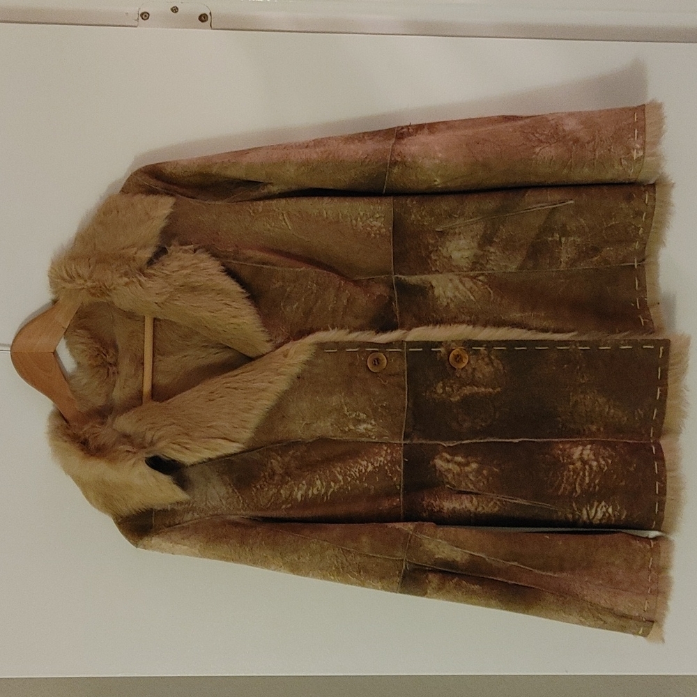 Super soft, light leather & fur jacket